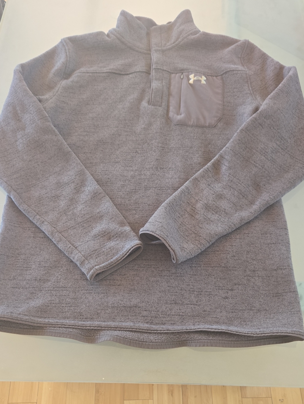 Under Armour Men's Light Gray Quarter-Zip Pullover with Chest Pocket